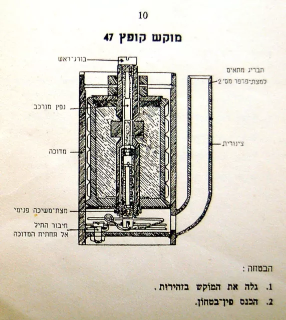 1948 Hebrew MANUAL BOOK Israel INDEPENDENCE WAR IDF MINE Anti TANK PERSONNEL 3