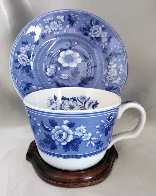 SPODE The Blue Room Collection BOTANICAL BLUE Tea Cup & Saucer Set - NOS