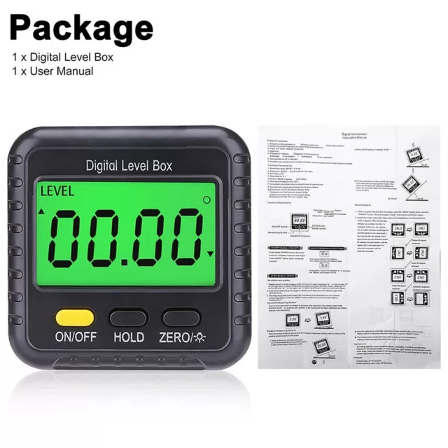 1 Set Digital Inclinometer LCD Magnetic Spirit Level Accurate Measurement