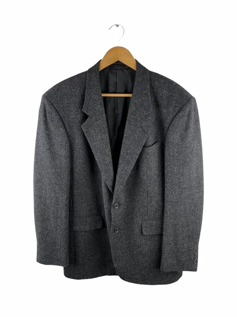 VINTAGE ROGER DAVID Button Up Blazer Jacket Mens Size 97R Black Lined Wool Blend 49.95 PicClick AU