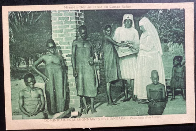 belgian congo, Group of Topless Native Mandibu Women (1920s) Postcard