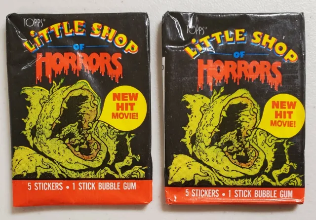 Little Shop of Horrors 1986 Topps Lot of 2 (Two) Unopened Wax Packs..