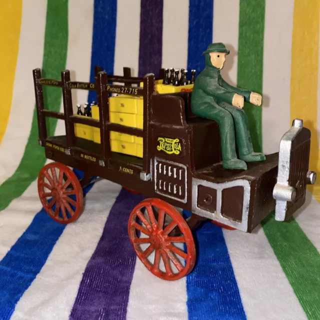 Cast Iron Advertising Collectible Pepsi Co Truck Wagon W Crates Bottles Soda