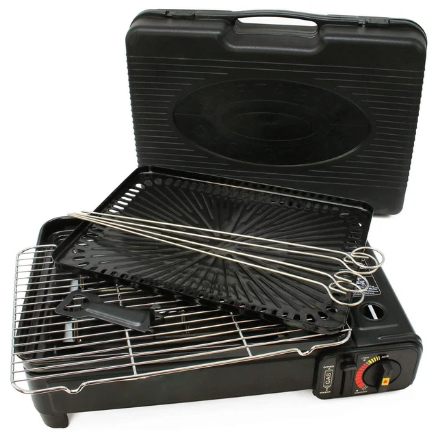 ZMC 2in1 Gas Kocher Campingkocher + Grillplatte Gasgrill Outdoor Camping Kocher