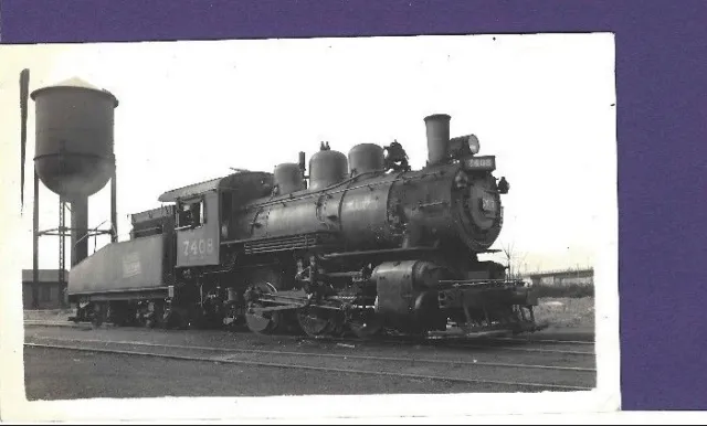 Canadian National CN 0-6-0 Steam Locomotive #7408 Vintage B&W Railroad Photo