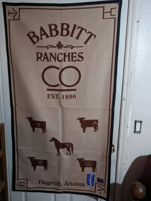 Pendleton Wool Saddle Blanket Babbitt  CO_ Ranches With Tag In Bag, Tan Brown