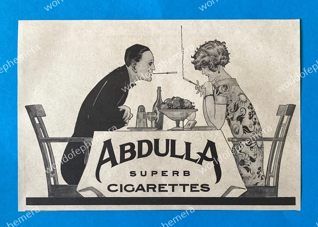 Abdulla Superb Cigarettes Zigaretten Bubikopf Flapper Lady Gentleman  1925