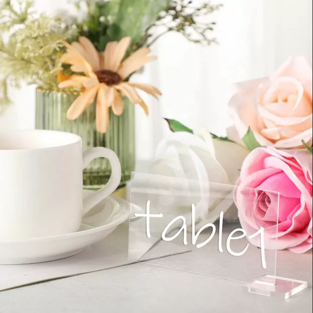 12pcs/set Seat Number Cards Transparent Reusable Diy 1-12 Clear Dining Table