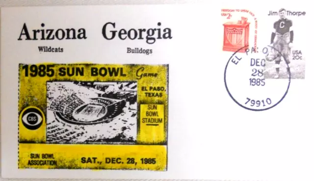 52nd Sun Bowl Football Postal Cover (Georgia Bulldogs vs. Arizona Wildcats)