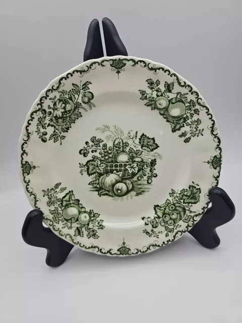 Vintage Masons Ironstone Green Fruit Basket Side Bread Plate  6¾""