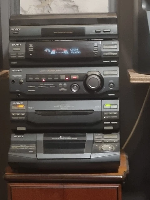 SONY LBT-XB60 HI-FI Stereo System 5 Cd Changer Turntable Remote Control ...