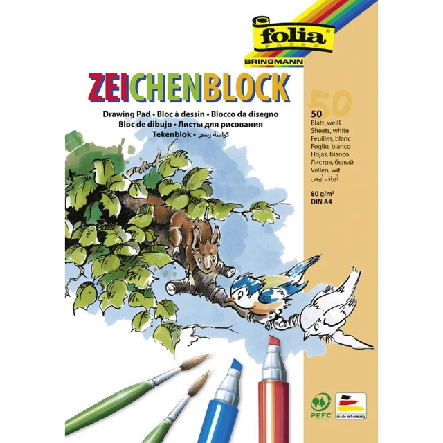 Zeichenblock, 80 g/ qm, DIN A3, 25 Blatt folia 8102 (4001868081022)