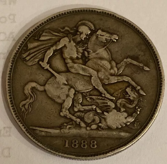 1888 Queen Victoria Jubilee Head Silver (0.925) Crown KM# 765