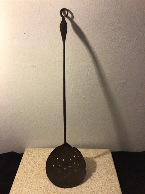 Antique Forged Iron Skimmer - Rustic Farmhouse Decor