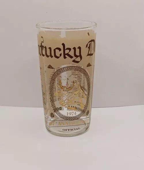 VINTAGE 100TH ANNIVERSARY Kentucky Derby Secretariat Drink Glass Horse
