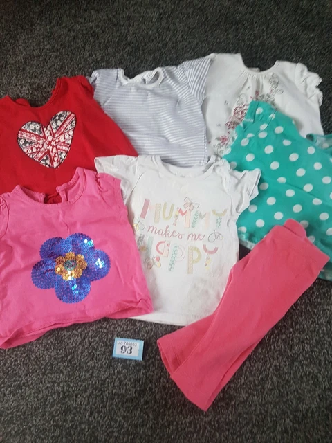 Baby Girls 3-6 Months Clothed Bundle / Short SleevedT-shirt / Leggings (B93)