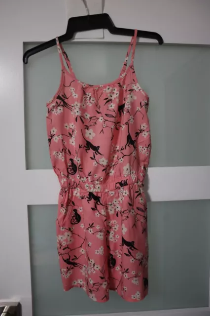 H&M girls monkey floral playsuit size 10 . Has two front pockets