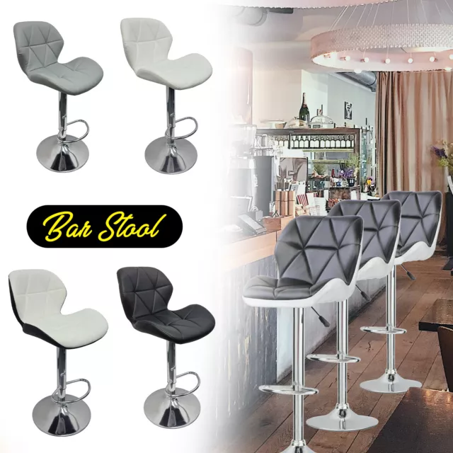 Bar Stools with Back Soft Padded Stool Swivel Gas Lift Kitchen Breakfast Chair