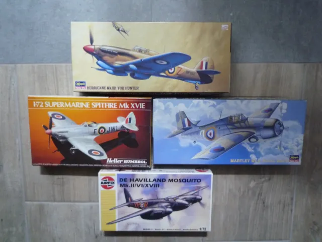 1:72 Modellbaukonvolut , 4 x britische Flugzeuge 2.WK