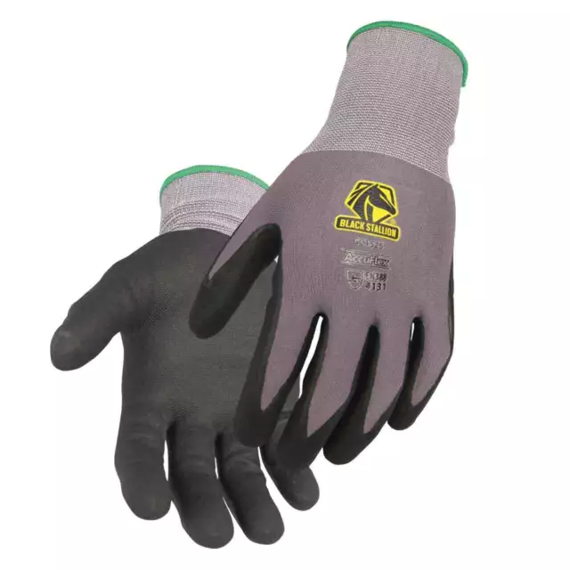 Black Stallion GC1525 15G Nylon Nitrile Micro-Foam Knit Glove Gray/Black 2X-LRG