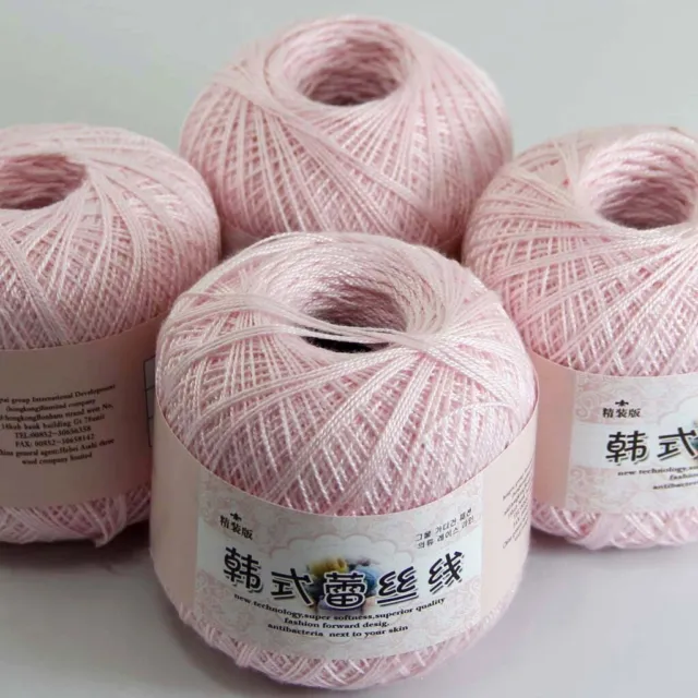 Luxurious 4ballsx50g Hand DIY Wear Cotton Lace Crochet Shawl Knitting Yarn 01