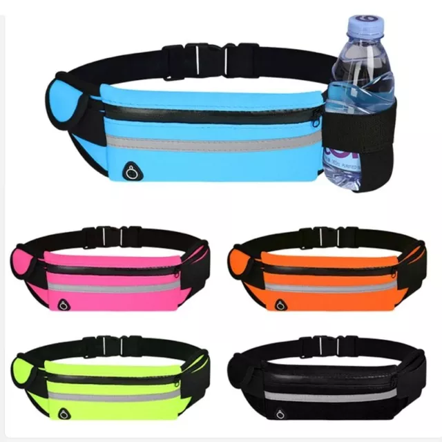 Waterproof Sport Runner Waist Bum Bag Running Jogging Belt Pouch Zip Fanny Pack