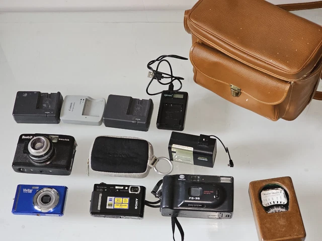 Camera bundle, lot of various cameras vintage, accessories, film, digital