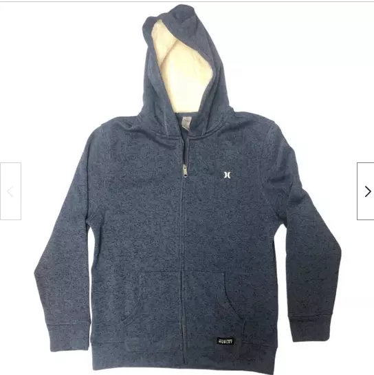 Hurley Men's Full Zip Fleece Lined/Sherpa Lined Hoodie (Diffused Blue M)Nwt