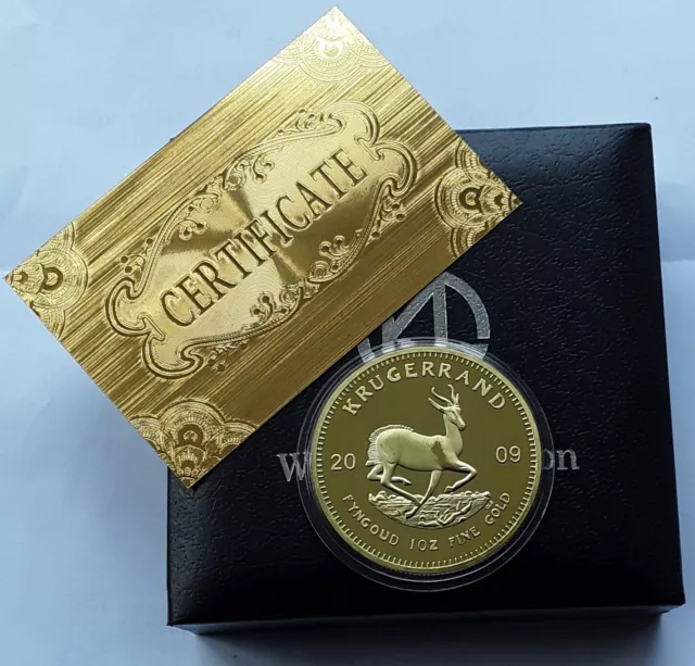 2009 Gold 1oz 24K Krugerrand Coin South Africa BOX & C.O.A