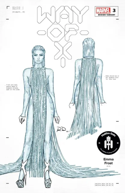 Way Of X #3 1:50 Dauterman Emma Frost Design Variant Marvel Comics 2021 Eb119