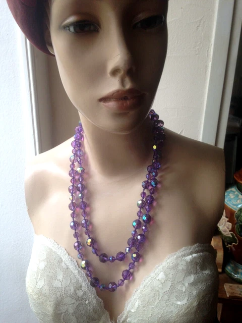 Grand Collier Bohème En Cristal Et Quartz - 94cm - Neuf Sans Emballage