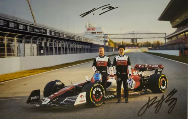 BOTTAS + ZHOU Sauber Foto 20x30 original signiert signed IN PERSON Autogramm 6