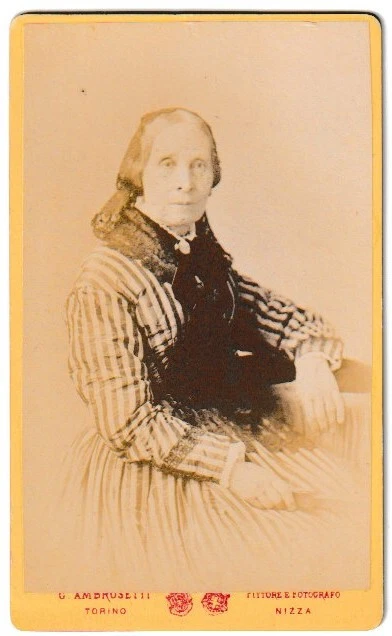 G. Ambrosetti Torino Fotografia Cdv Ritratto Ricordo Signora Rosa