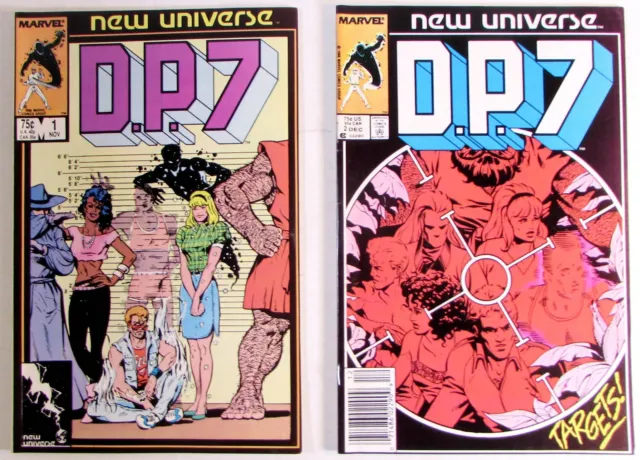 DP7 Lot of 2 #1,2 Marvel Comics (1986) VF+ 1st Print Comic Books