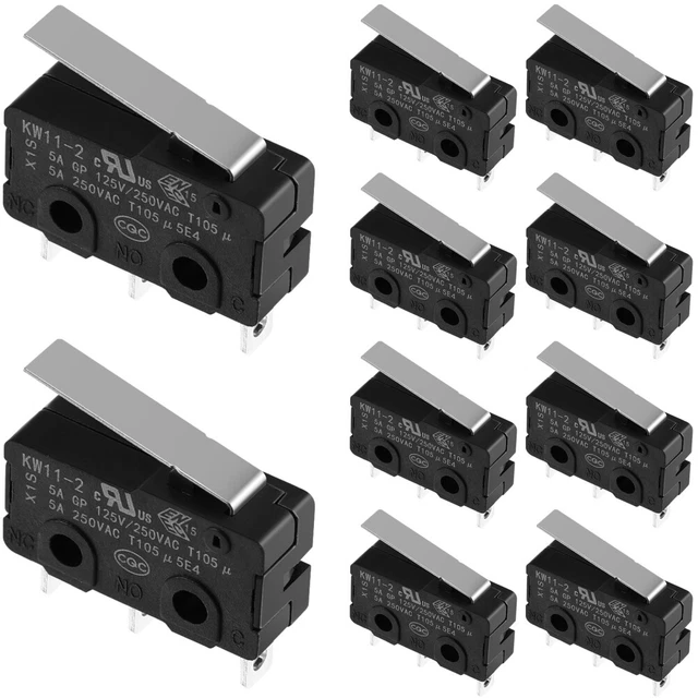 10 Pcs Mikroschalter Plastik Ein- Und Ausschalter Endschalter Eingestellt Black