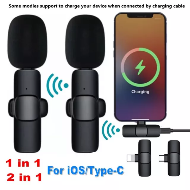 Lavalier Microphone Wireless Audio Video Recording Mini Mic For Android/iphone