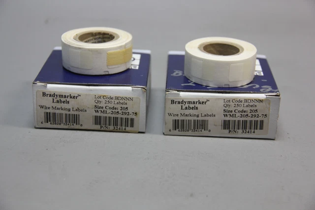 2 New Rolls Of Brady Bradymarker Labels Wire Marking Labels Wml-205-292-75
