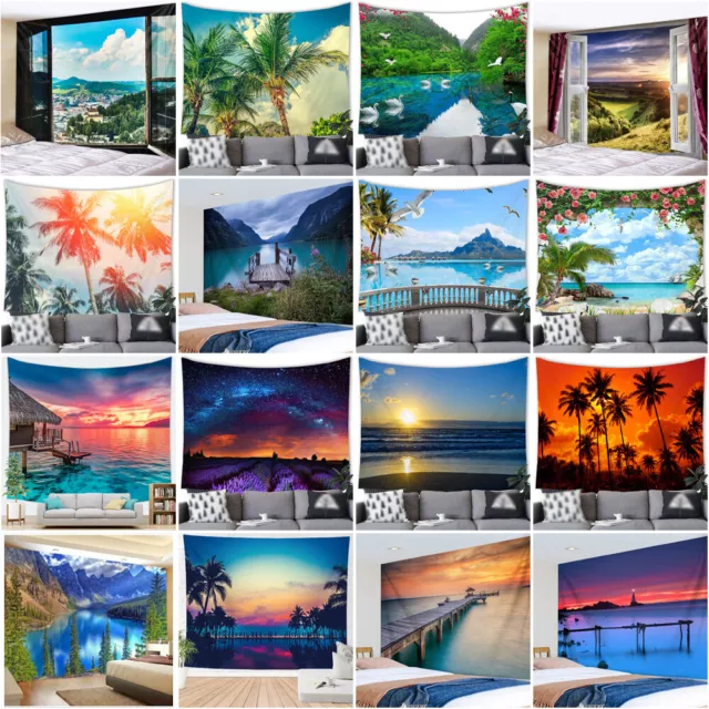 Large Landscape Tapestry Sea Wall Hanging Bedspread Throw Blanket Background Art