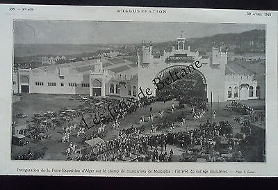 Document photo Inauguration foire exposition Alger cortége ministeriel 1921