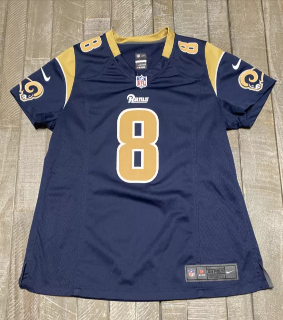 Nike NFL On Field St Louis Rams #8 Sam Bradford Blue Gold Jersey Size L