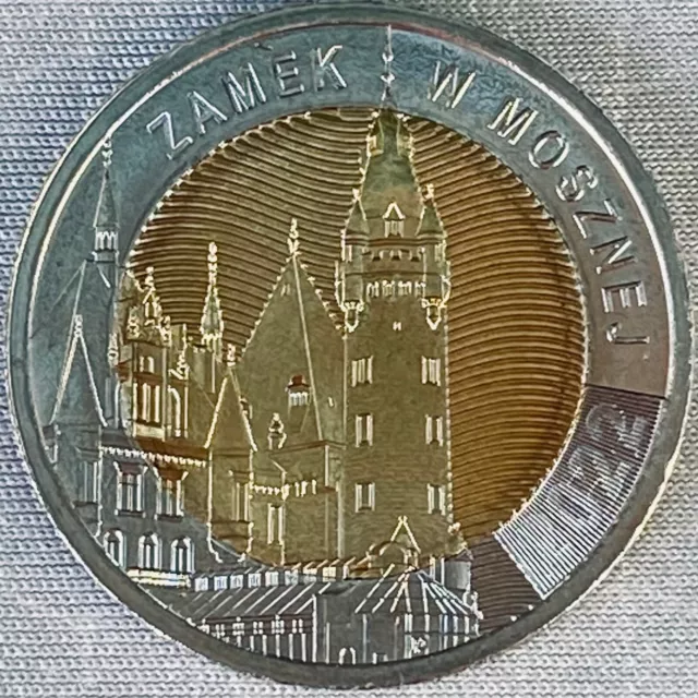 # 15_POLEN_POLAND_5 Zlotych 2022_Schloß in Moszna / Zamek w Mosznej_unc_lose