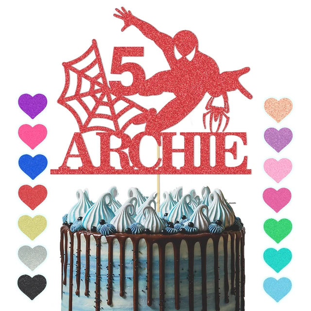 SPIDERMAN CAKE TOPPER Personalised Superhero Comic Birthday Party Decor