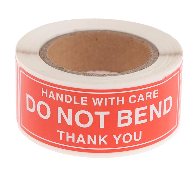 RED WARNING STICKER Fragile Handle With Care DO NOT BEND Packaging ...