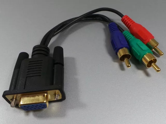Adapter Kabel VGA (Buchse) auf RGB YUV 3x Cinch   #h534