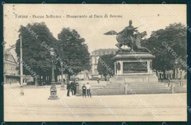 Torino Città Piazza Solferino Monumento Duca di Genova cartolina MZ7638