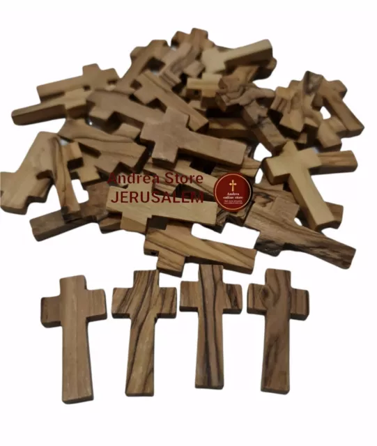 Olive wood pendant cross Hand made in Holy Land Jerusalem 100cross/lot