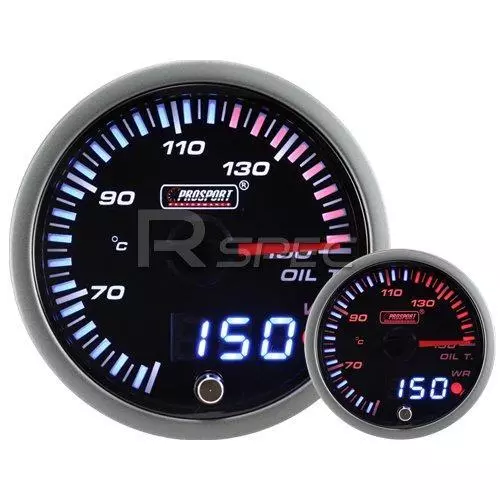 60mm JDM Smoked Style Oil Temp Deg C  Dual Stepper Motor Gauge with warning