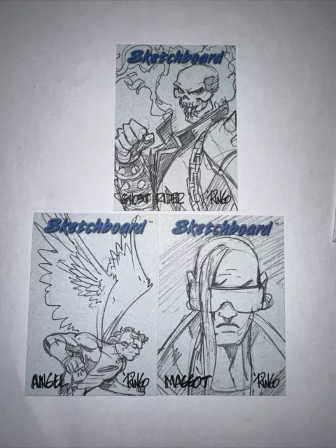 1998 SkyBox Marvel Creators Collection Sketchboard Blue (3 Cards)
