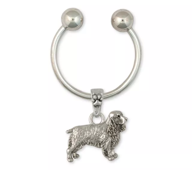 Springer Spaniel Key Ring Jewelry Sterling Silver Handmade Dog Key Ring SS3-K