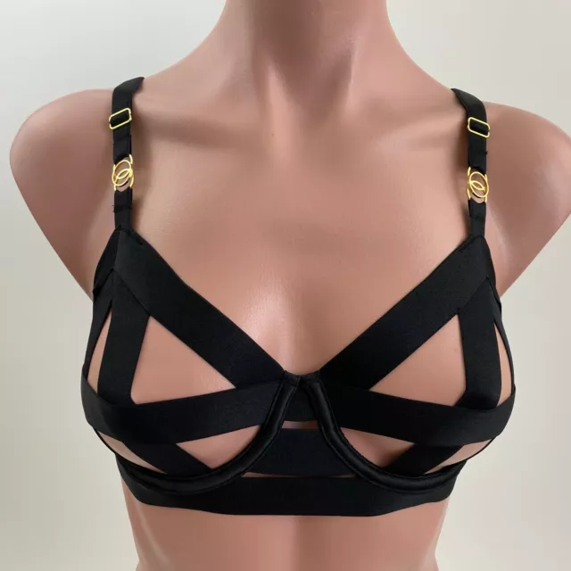 NWT VICTORIAS SECRET Luxe Unlined Balconet Strappy Banded Caged
